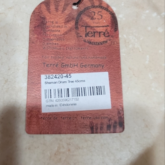 NWT. Terre Shaman Drum, 45cms - Picture 4 of 6